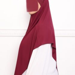 Khimar court en crêpe pointu khimar triangle khimar pas cher mon hijab pas cher rouge bordeaux